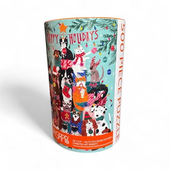 New- 500 Piece Christmas Festive Cat & Dog Puzzle- Holiday - Picture 5 of 6